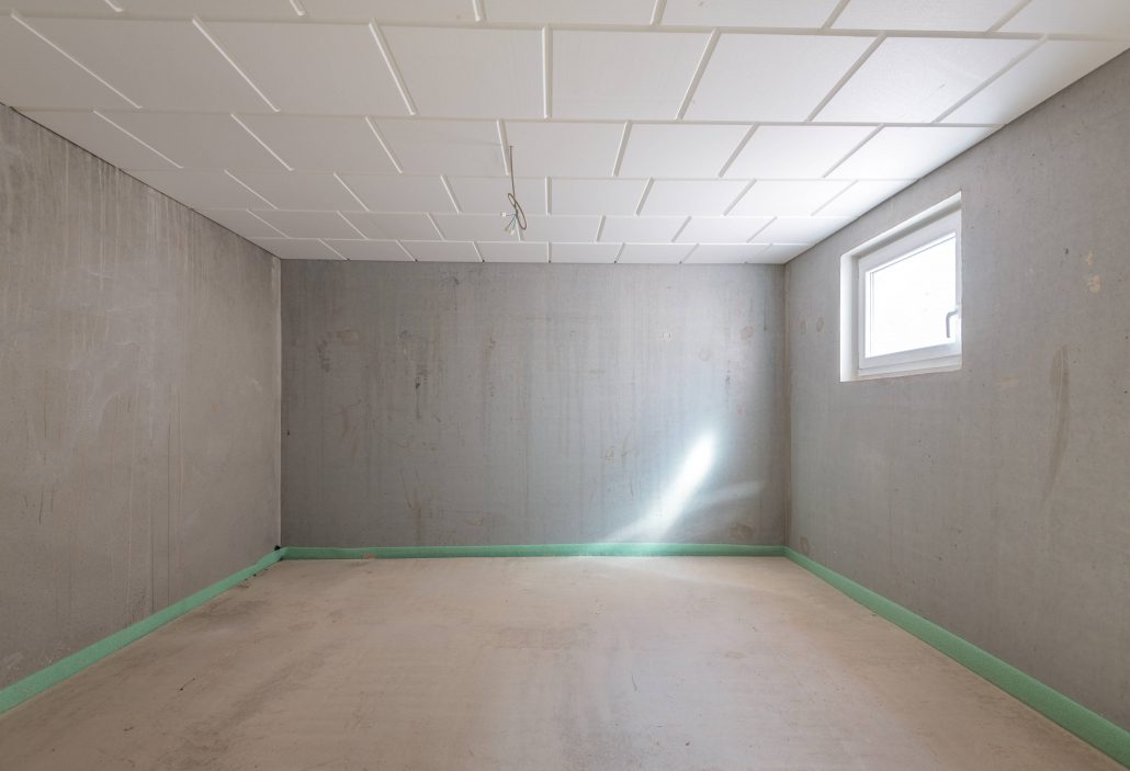 Inside view of a basement egress window