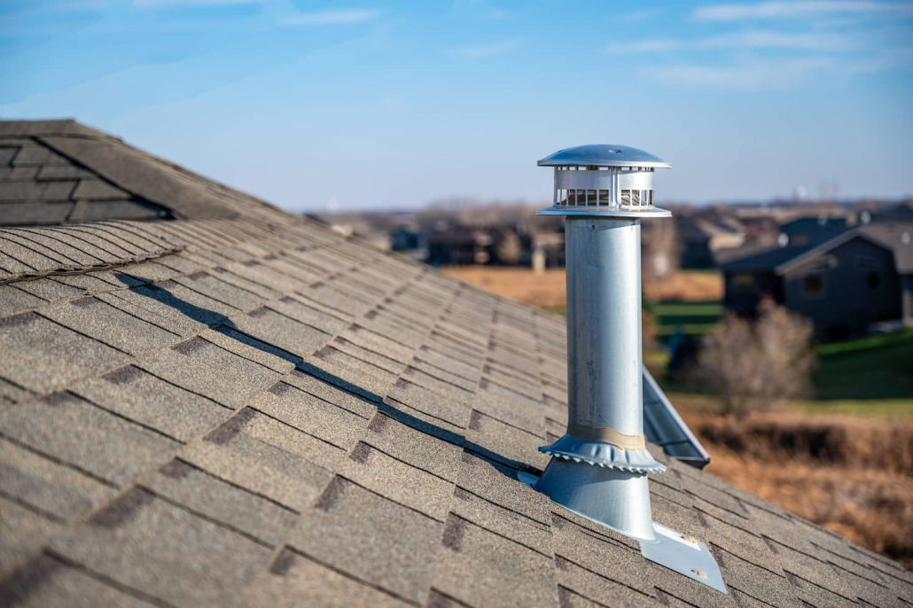 Roof vent on a house. 